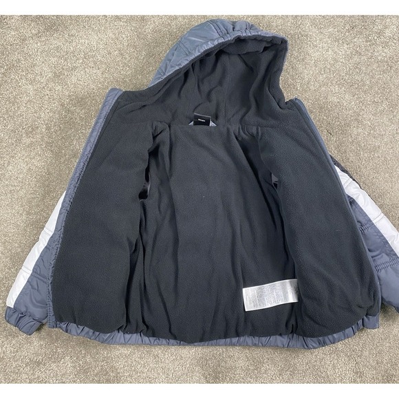 Boys Air Jordan Hooded Puffer Coat  IJacket Grey, Black and White Size Small - Picture 4 of 7